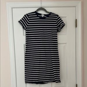 Navy and White Striped T-Shirt Dress